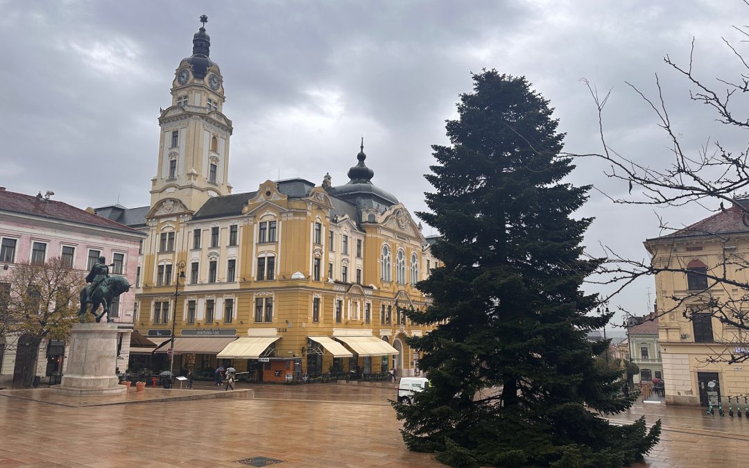 Megérkezett a mindenki karácsonyfája a Széchenyi térre